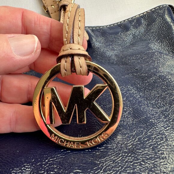 Michael by Michael Kors Jet Set Blue Patent Leather Tote - Picture 3 of 16